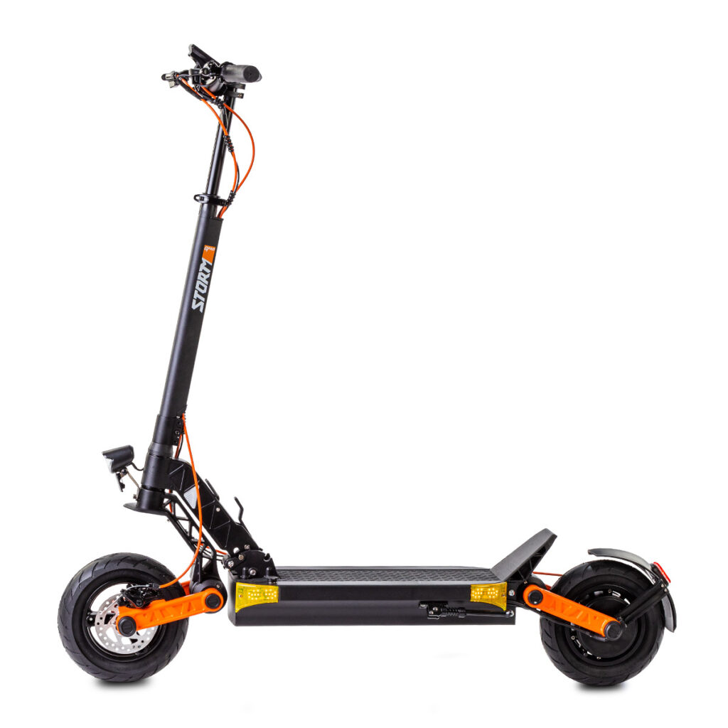 Image of Electric scooter Gpad storm on white background viewed from the left side.