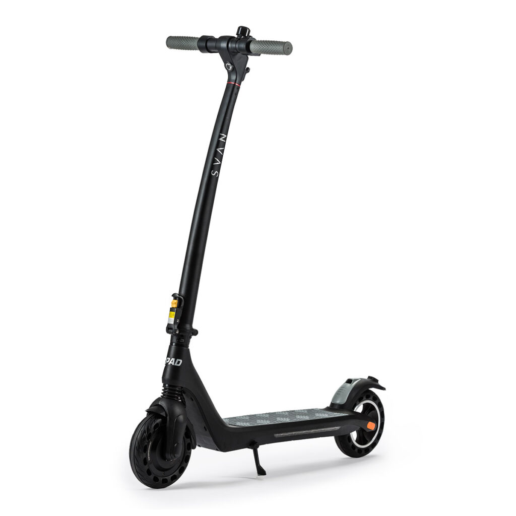 Image of Electric scooter Gpad Svan black on white background.