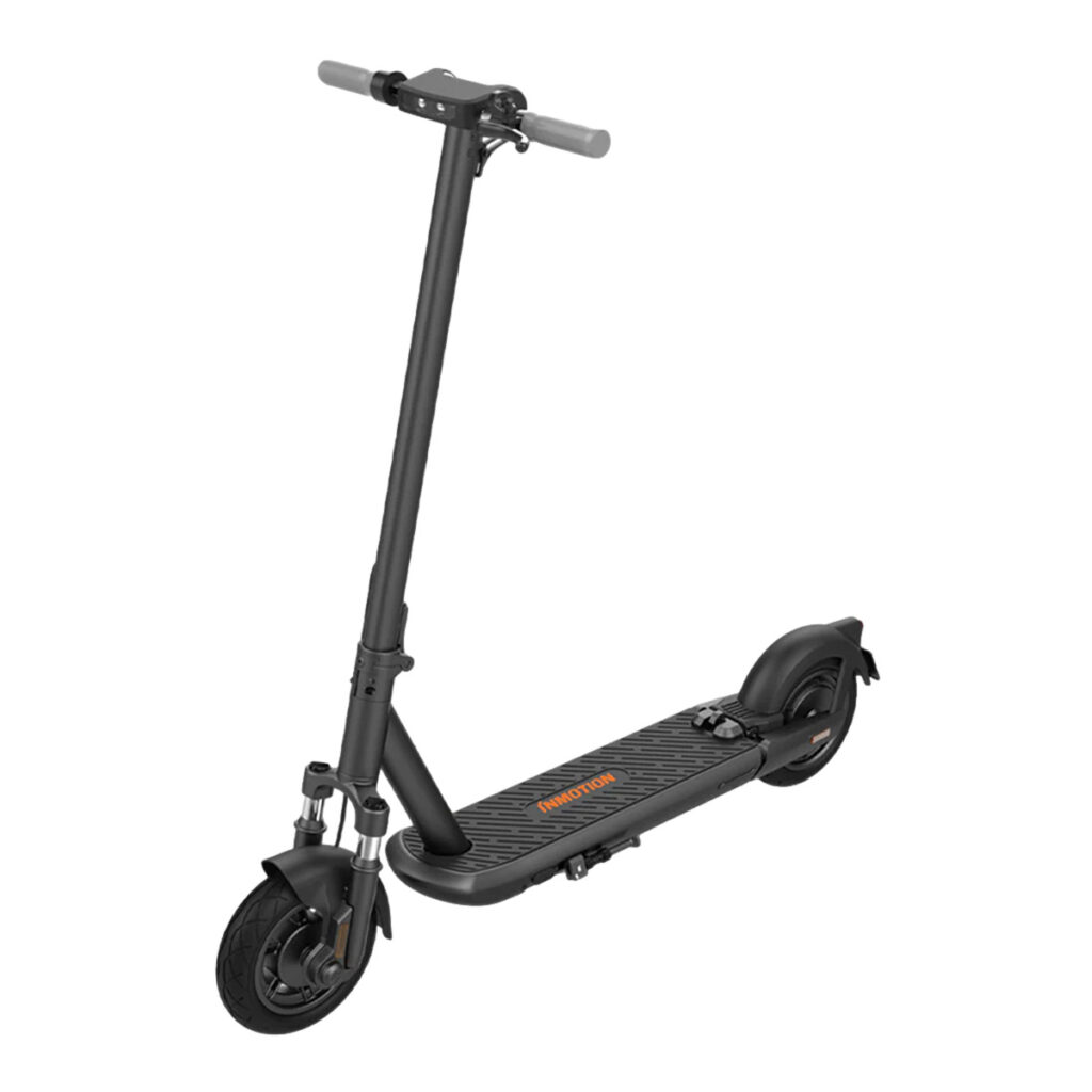 Image of Electric scooter Inmotion S1 on white background viewed from the front left side.