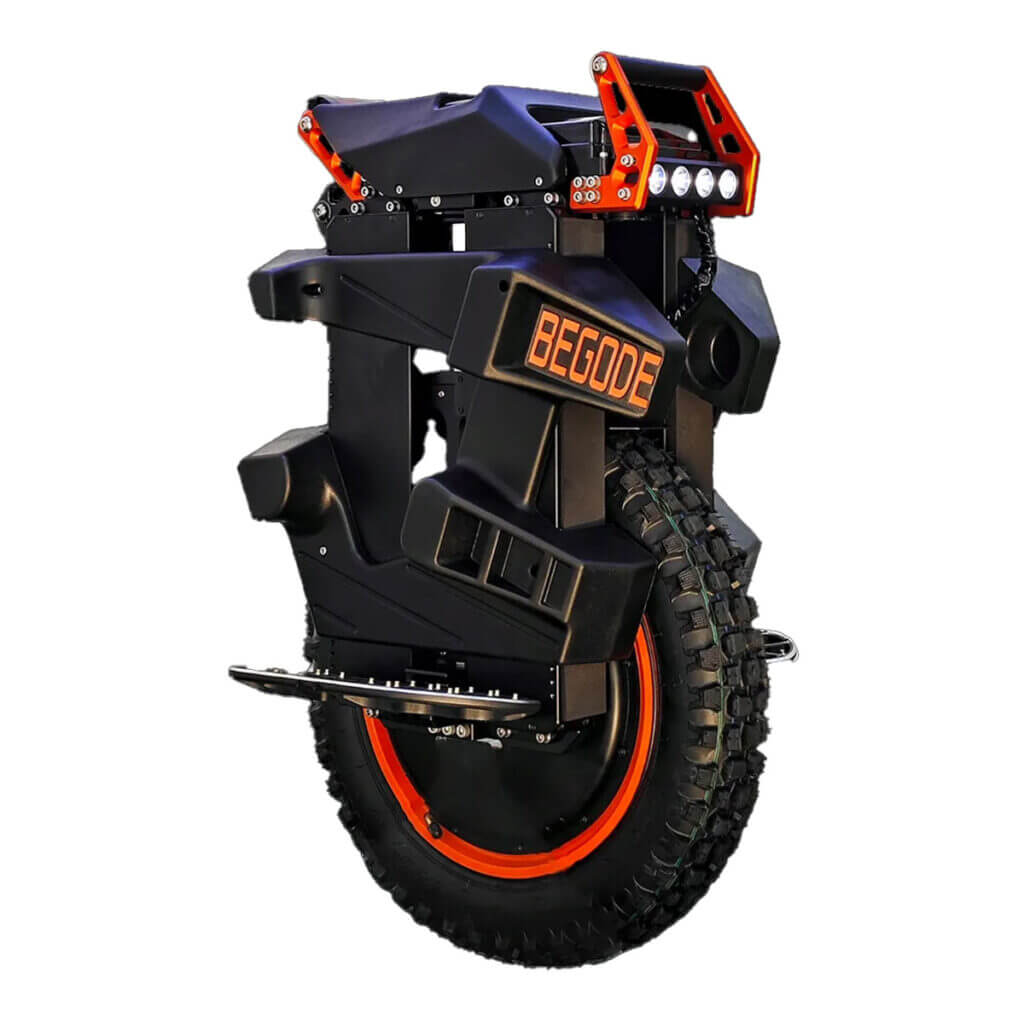 Image of Electric unicycle begode extreme from front and slightly from the right side