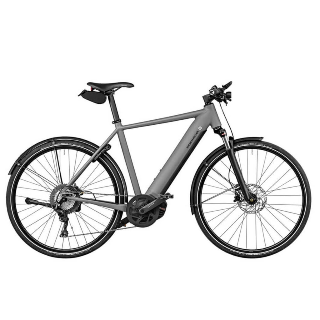 Side view of Riese & Müller Roadster Touring electric bike in grey