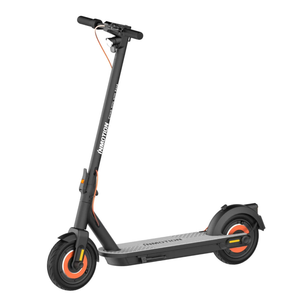 Front side angled view of the Inmotion Climber electric scooter.