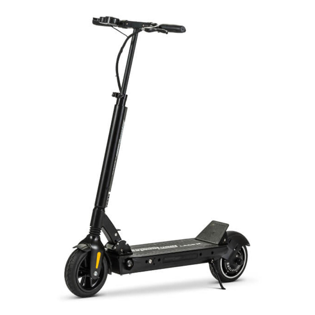 Black Speedway Leger Pro electric scooter full view with minimalist frame and rear footrest
