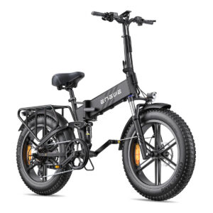 Front side view of the black ENGWE Engine Pro 2.0 electric bike.