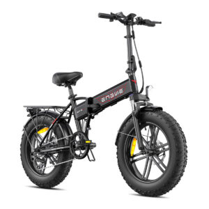 Front side view of the black ENGWE EP-2 Boost electric bike.