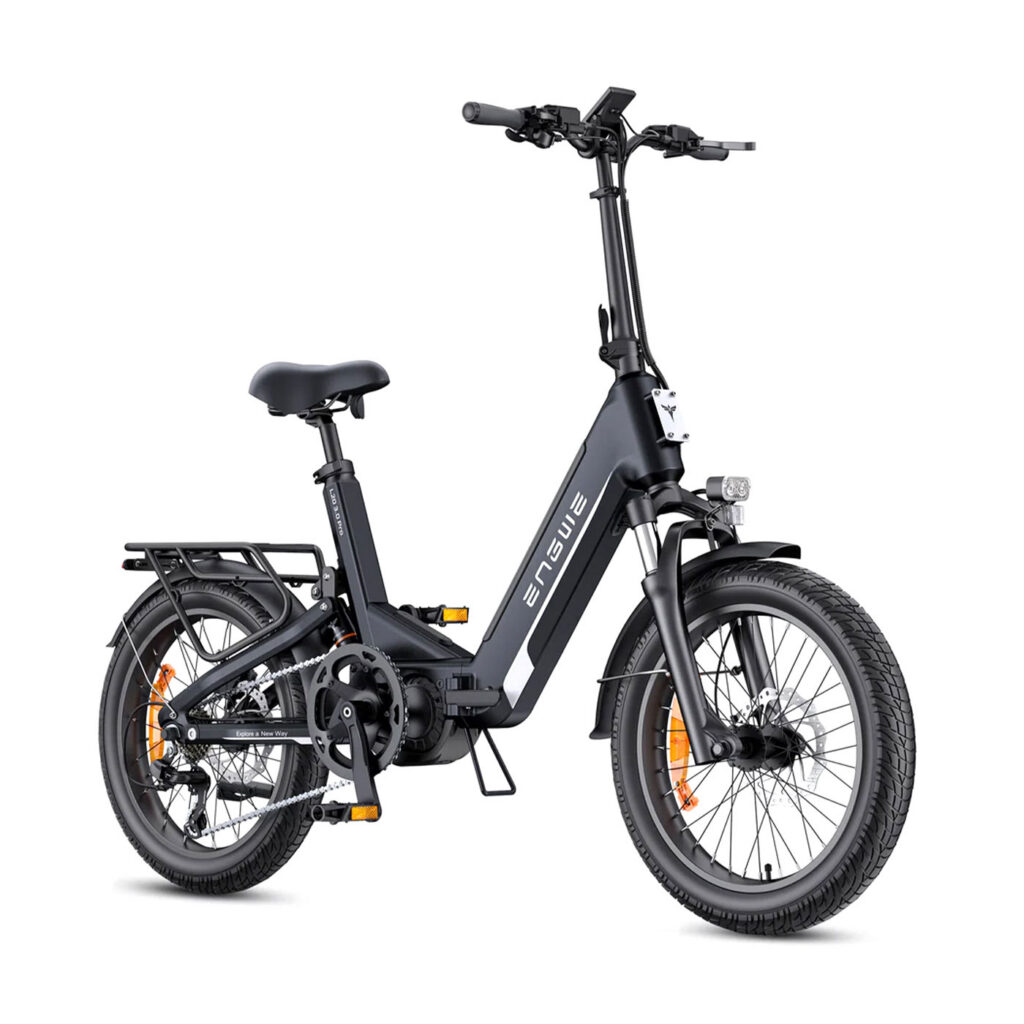 Front right side view of the black ENGWE L20 3.0 Pro electric bike.