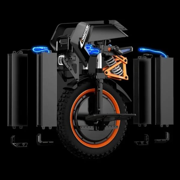 Illustrative image of the Inmotion V14 electric unicycle's quick release battery.