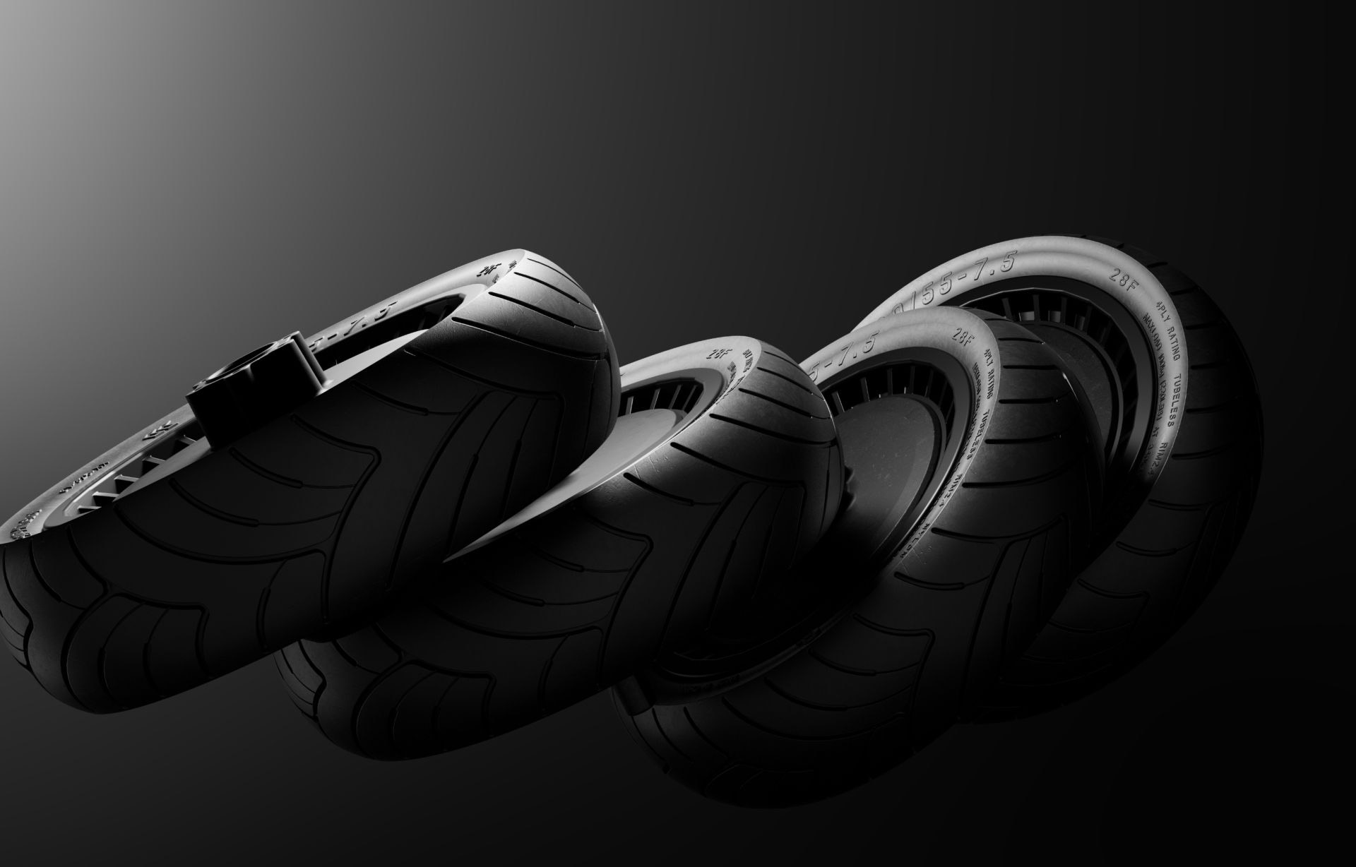 Illustrative image showing the Segway-Ninebot GT3 Pro electric scooter's 11-inch tubeless self-sealing tyres.
