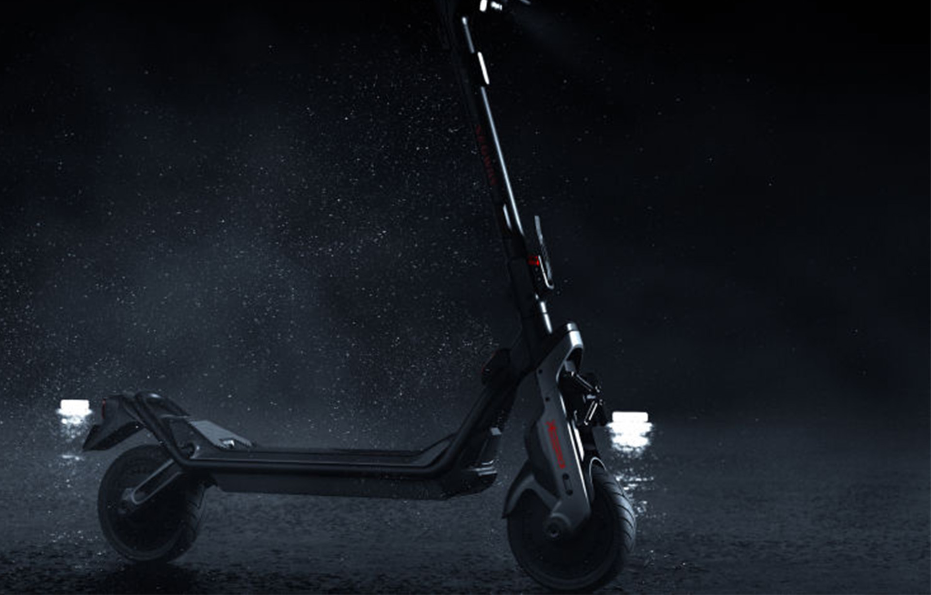 Illustrative image showing the Segway-Ninebot GT3 Pro electric scooter's water resistance.