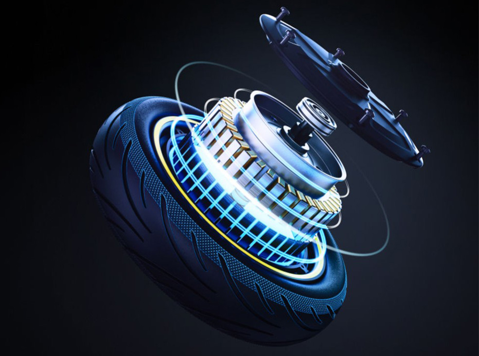 Illustrative image showing the Segway-Ninebot MAX G2 E electric scooter's motor.