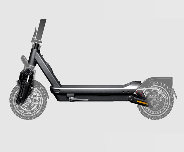 Illustrative image of the Segway-Ninebot MAX G3 electric scooter's aluminum alloy frame.