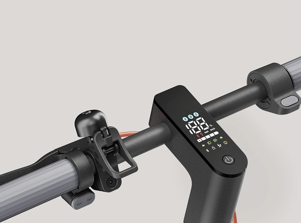 Xiaomi 5 display Close-up of the Xiaomi 5 electric scooter's display.