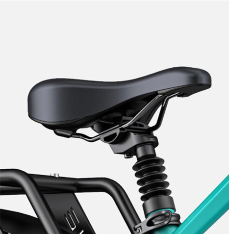 Close-up of the Engwe E26 electric bicycle seat.