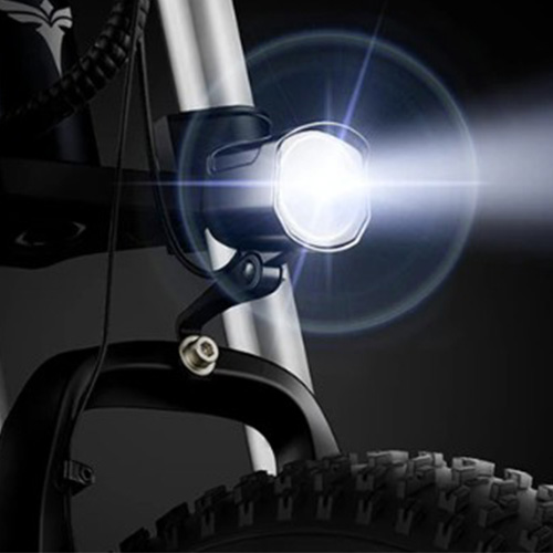 Close-up of the Engwe X26 electric bicycle's headlight.