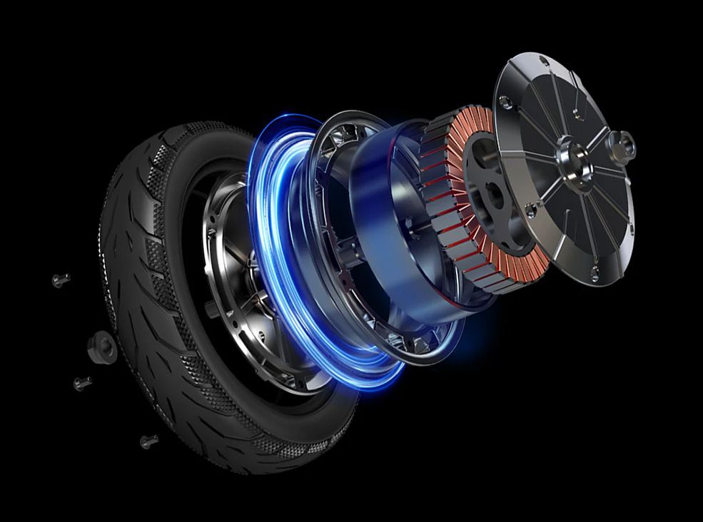 Illustrative image of the Inmotion Air electric scooter's motor.