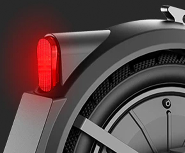 Close-up of the Inmotion Air electric scooter's taillight.