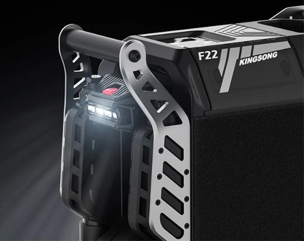 Close-up image of the Kingsong F22 Pro electric unicycle's headlight.