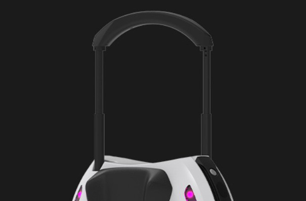 Close-up image of the Kingsong KS-18L electric unicycle's telescopic handlebar.