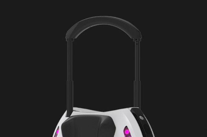 Close-up image of the Kingsong KS-18XL electric unicycle's telescopic handlebar.