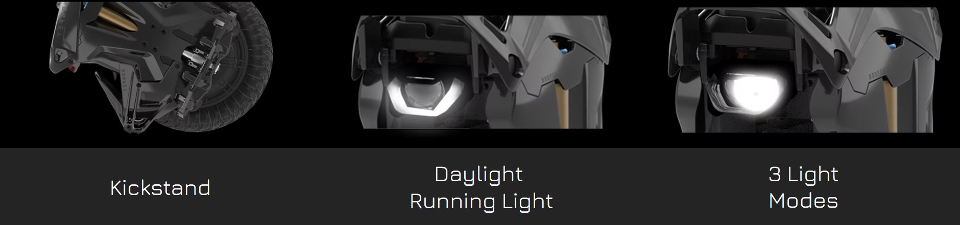 Illustrative image showing the Nosfet AERO electric unicycle's features.