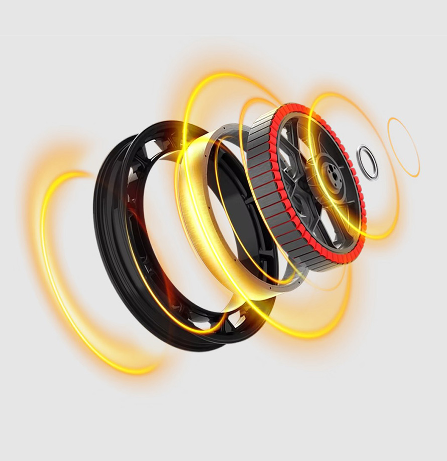 Illustrative image of the Nosfet AERO electric unicycle's motor.