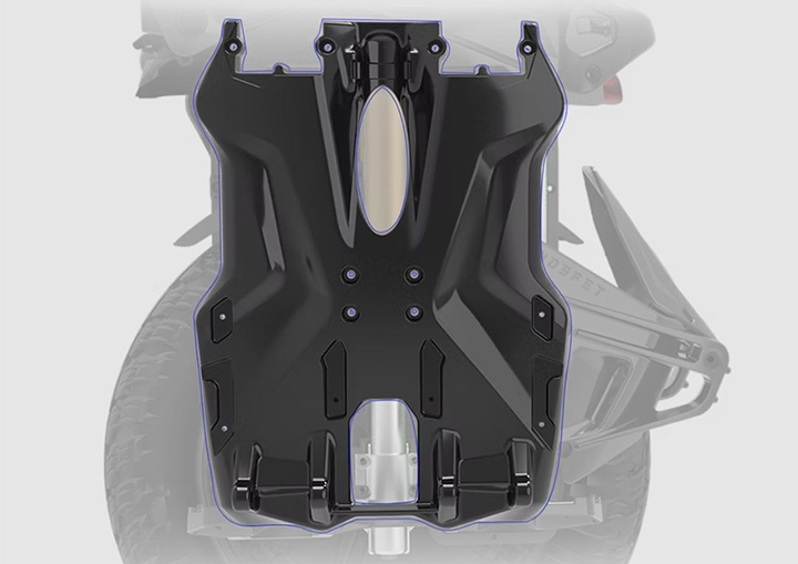 Highlighted image showing the Nosfet AERO electric unicycle's unibody.